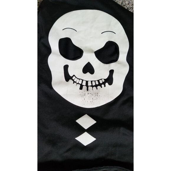 Skeleton Halloween Costume w/Hood & Gloves 1/2 Zip Approx Youth LARGE Pre-owned - Picture 7 of 9